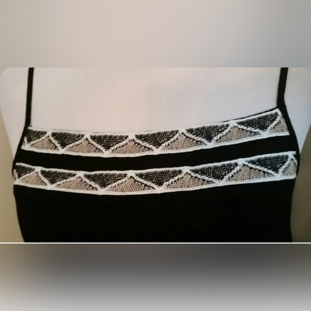 Black Maxi Dress Crinkled Gauzy Embroidered Belted Boho Modcloth by Doe & Rae - Picture 3 of 7